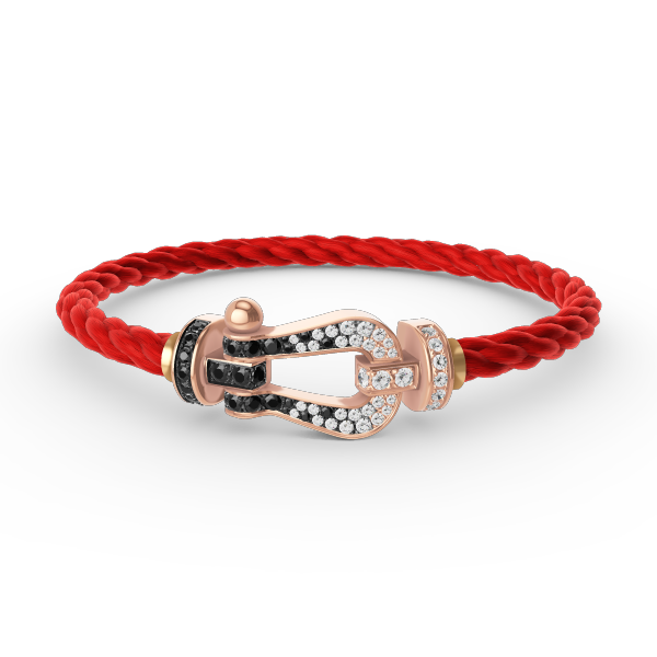 [NOBLE AURA]FORCE LARGE HORSESHOE BLACK WHITE DIAMOND BRACELET ROSE GOLD