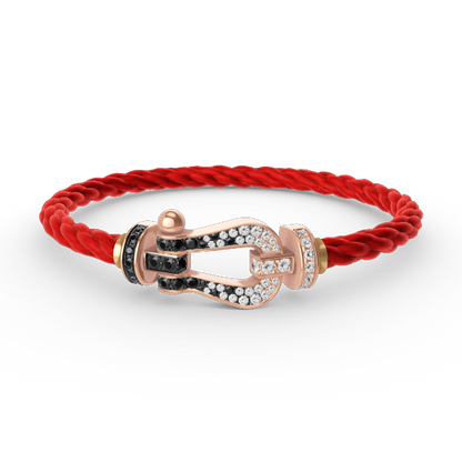 [NOBLE AURA]FORCE LARGE HORSESHOE BLACK WHITE DIAMOND BRACELET ROSE GOLD