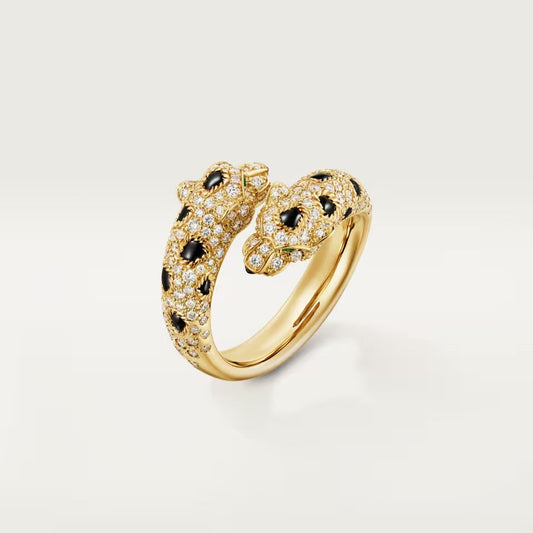 [NOBLE AURA] PANTHERE DOUBLE HEADED FULL DIAMOND  RING