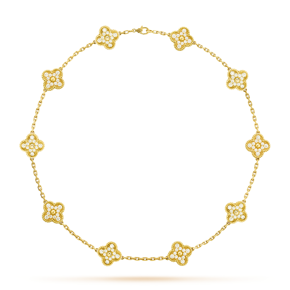 [NOBLE AURA]CLOVER 10 MOTIFS DIAMOND NECKLACE