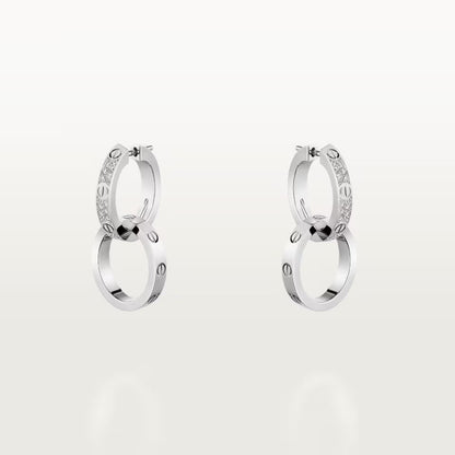 [NOBLE AURA] LOVE 3.3MM DANGLE HALF DIAMOND EARRINGS