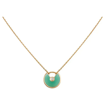[NOBLE AURA]AMULETTE GOLD MALACHITE NECKLACE