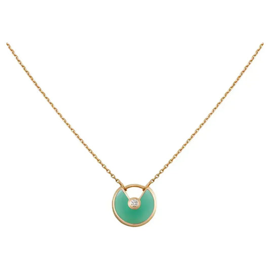 [NOBLE AURA]AMULETTE GOLD MALACHITE NECKLACE