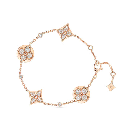[NOBLE AURA]STAR AND SUN 4 MOTIFS GOLD DIAMONDS BRACELET