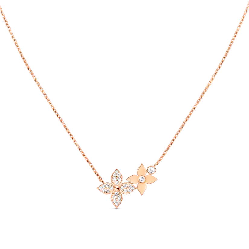 [NOBLE AURA]STAR BLOSSOM NECKLACE PINK GOLD DIAMONDS
