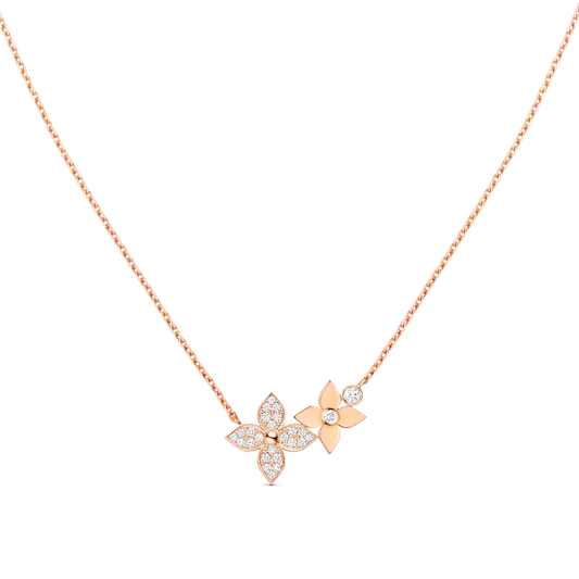 [NOBLE AURA]STAR BLOSSOM NECKLACE PINK GOLD DIAMONDS