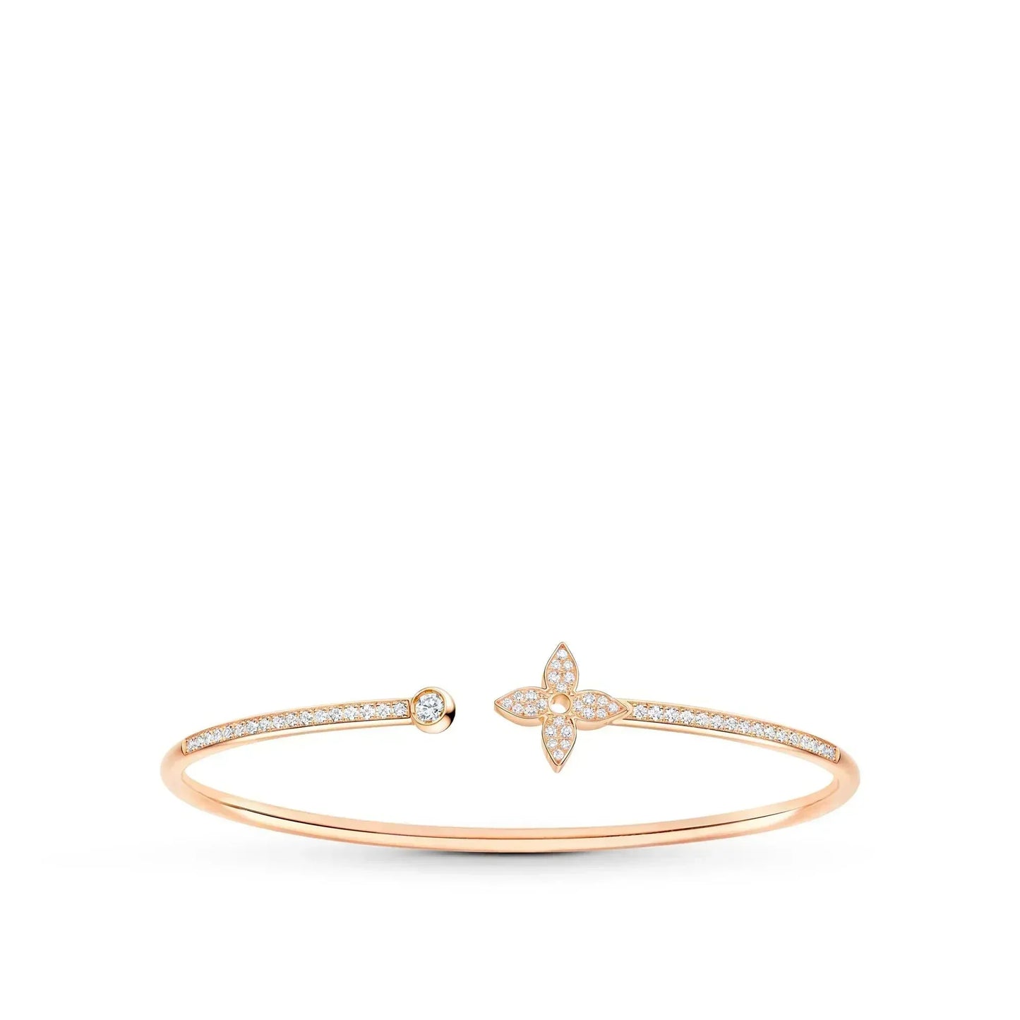 [NOBLE AURA]IDYLLE PINK GOLD OPEN BRACELET DIAMOND PAVED