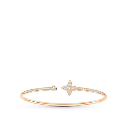 [NOBLE AURA]IDYLLE PINK GOLD OPEN BRACELET DIAMOND PAVED