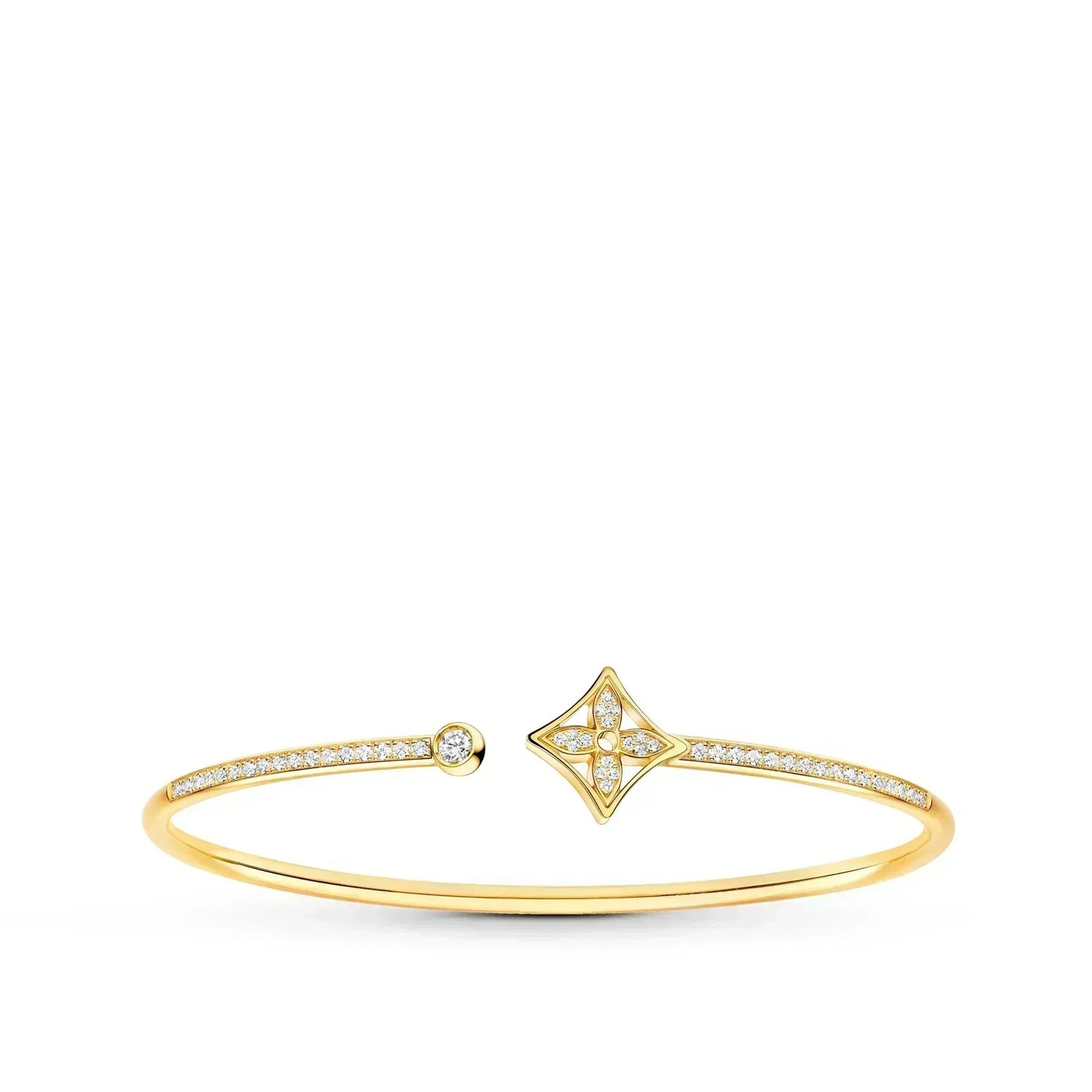 [NOBLE AURA]IDYLLE GOLD OPEN BRACELET DIAMOND PAVED
