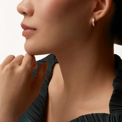 [NOBLE AURA] LOVE 3.3MM DANGLE HALF DIAMOND EARRINGS