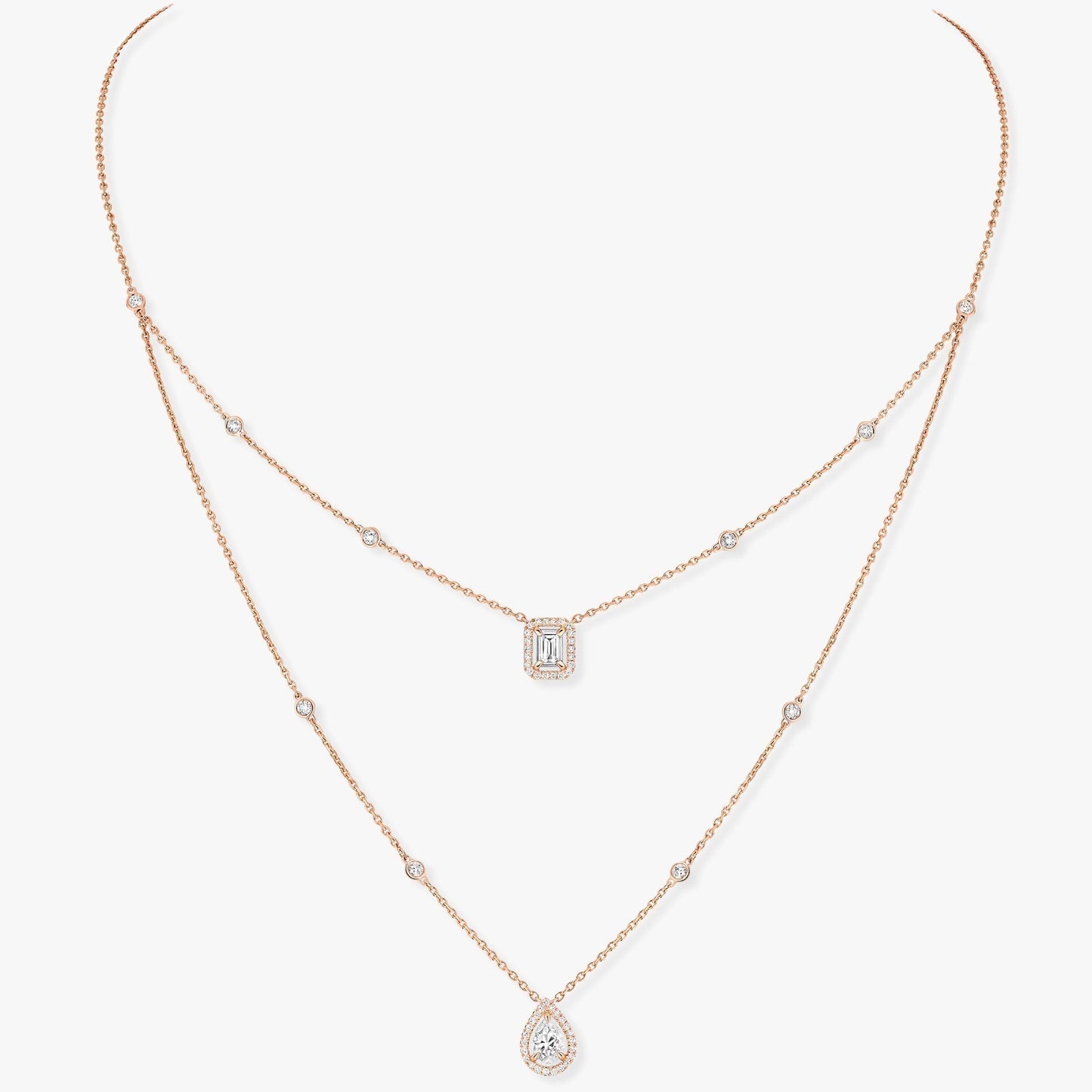 [NOBLE AURA]MY TWIN 2 ROW DIAMOND NECKLACE