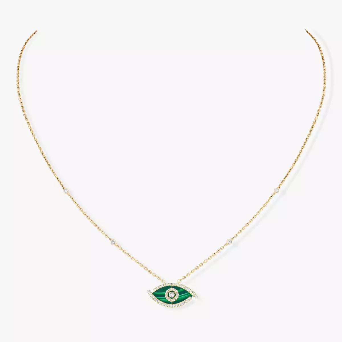 [NOBLE AURA]Lucky Eye Diamond Necklace in Rose Gold and Turquoise