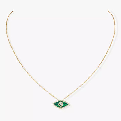 [NOBLE AURA]Lucky Eye Diamond Necklace in Rose Gold and Turquoise