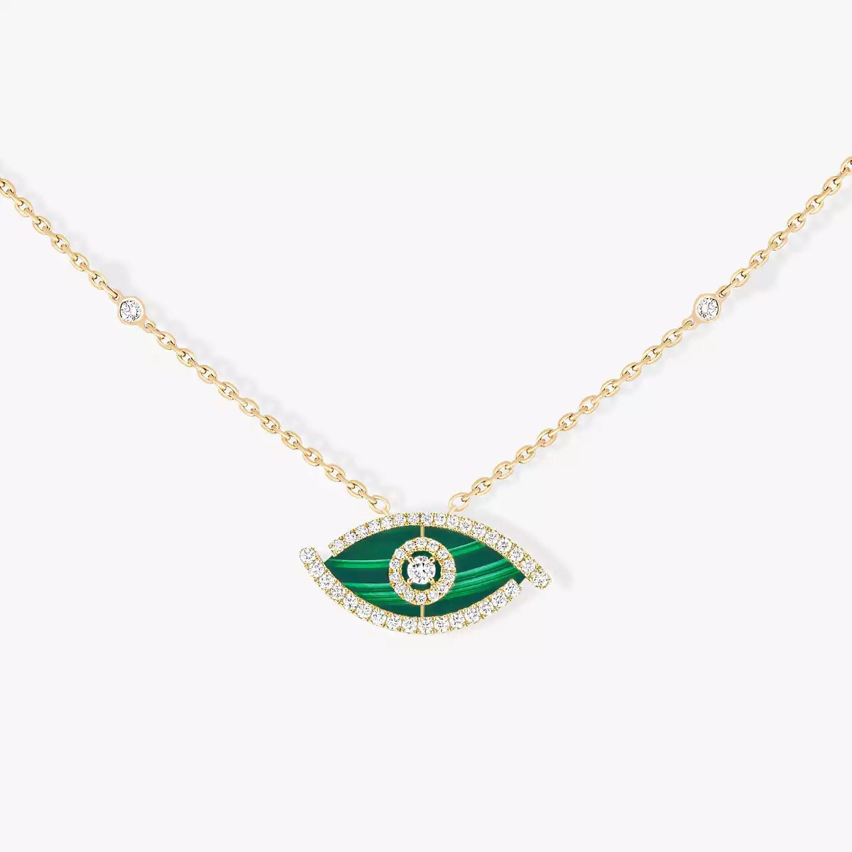 [NOBLE AURA]Lucky Eye Diamond Necklace in Rose Gold and Turquoise