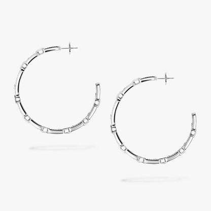 [[NOBLE AURA]Move Link Diamond Hoop Earrings