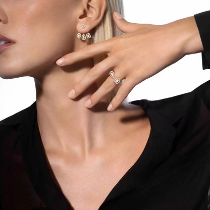 [NOBLE AURA] My Twin Trio  Diamond Earrings