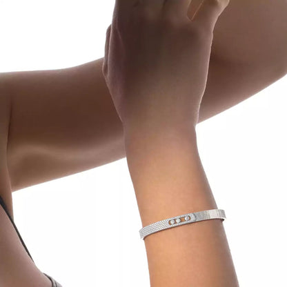 [NOBLE AURA]Move Noa Ciselé half pavé bangle