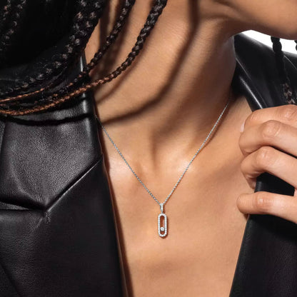 [NOBLE AURA]Move Uno Diamond Necklace in Rose Gold
