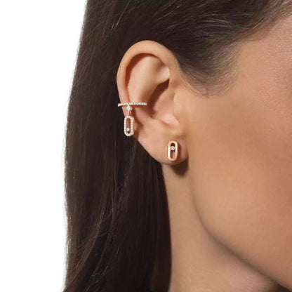 [NOBLE AURA]Move Uno Diamond Stud Earrings