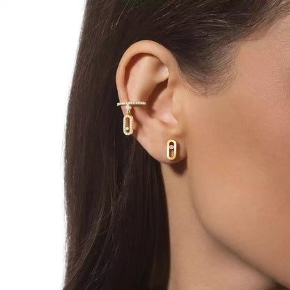 [NOBLE AURA]Move Uno Diamond Stud Earrings
