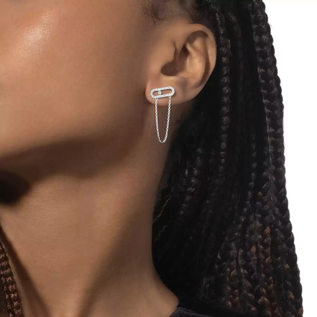 [NOBLE AURA]Move Uno Diamond Earrings
