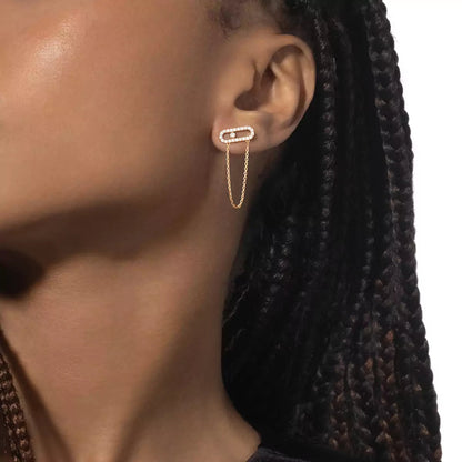[NOBLE AURA]Move Uno Diamond Earrings