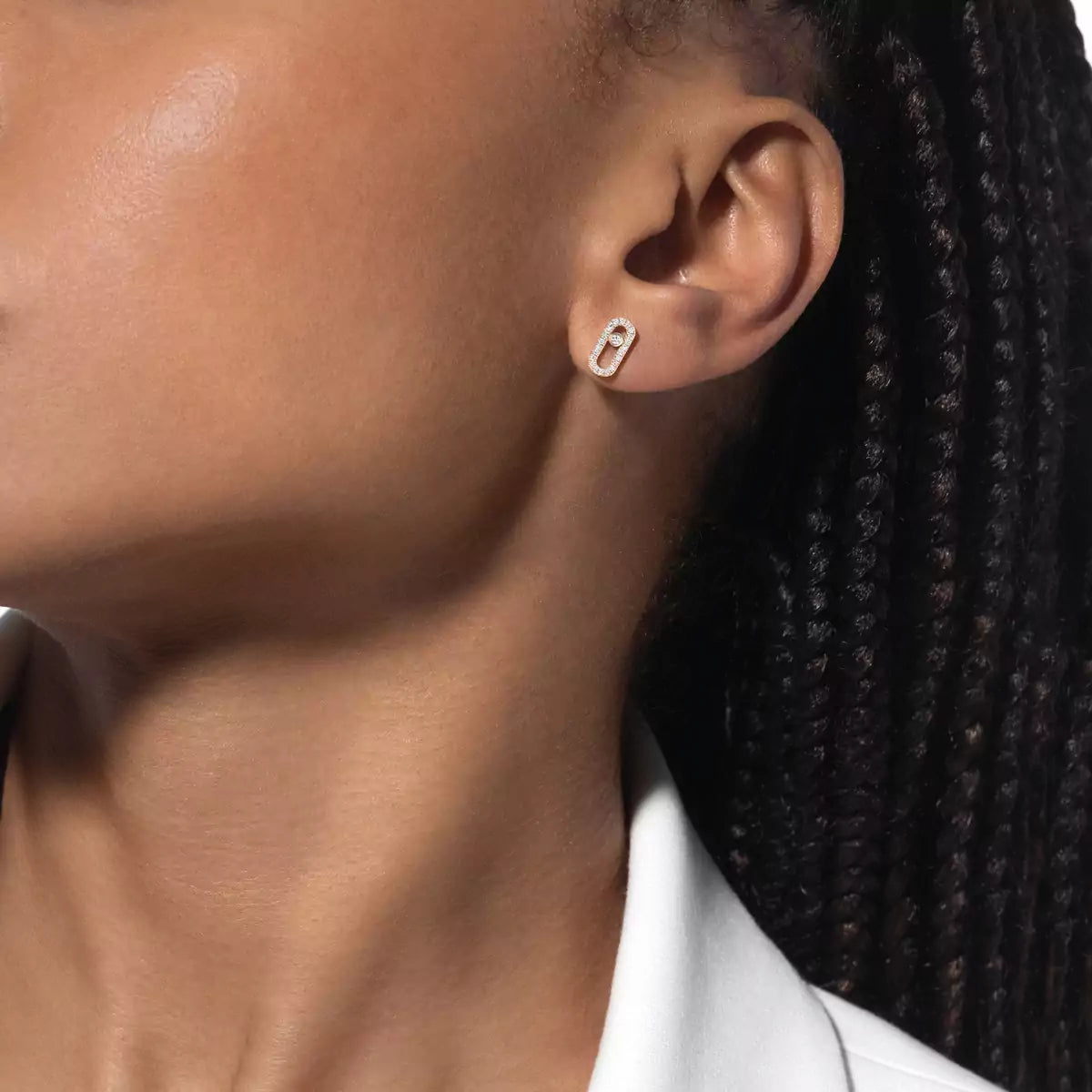 [NOBLE AURA]Move Uno Diamond Earrings