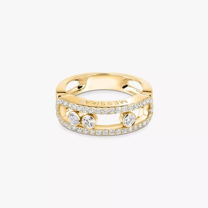 [NOBLE AURA] Move Gold Diamond Pave_ Ring