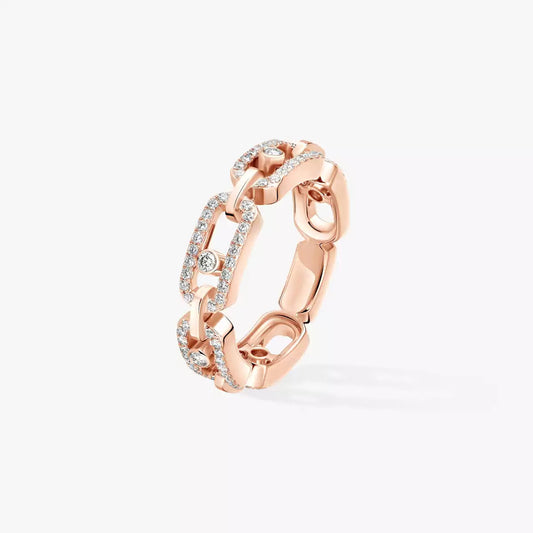 [NOBLE AURA]Move Link Pave_-Set Diamond Ring in Gold