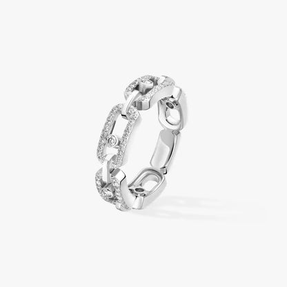 [NOBLE AURA]Move Link Pave_-Set Diamond Ring in Gold