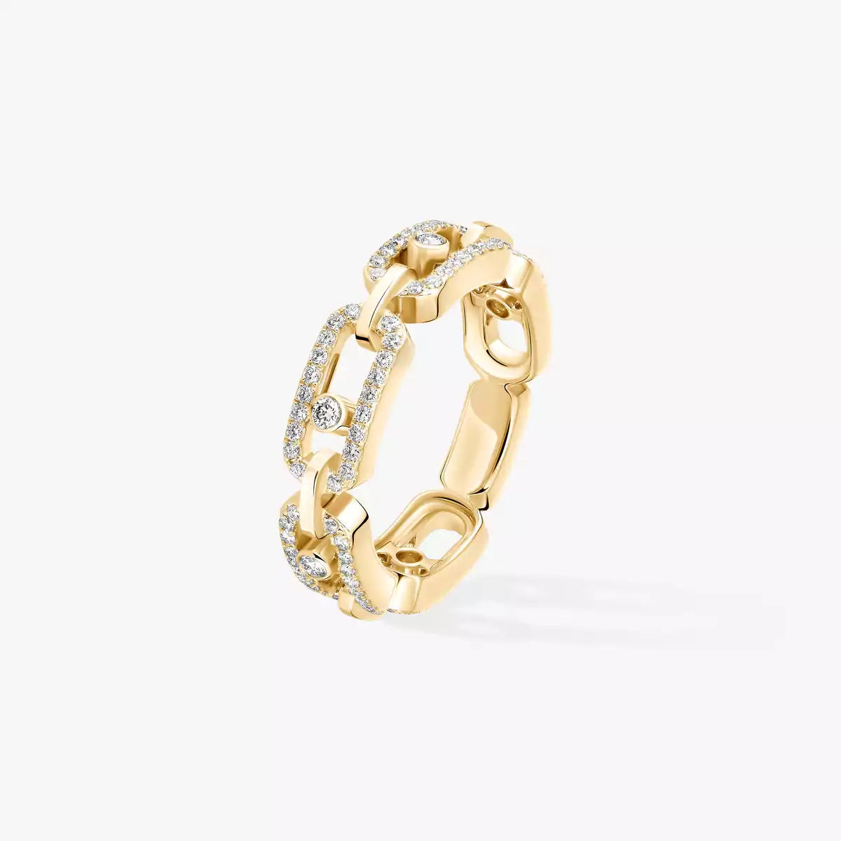 [NOBLE AURA]Move Link Pave_-Set Diamond Ring in Gold