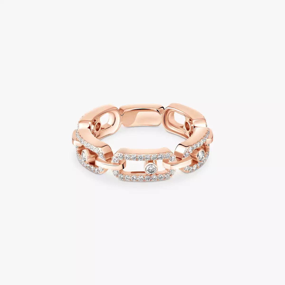 [NOBLE AURA]Move Link Pave_-Set Diamond Ring in Gold