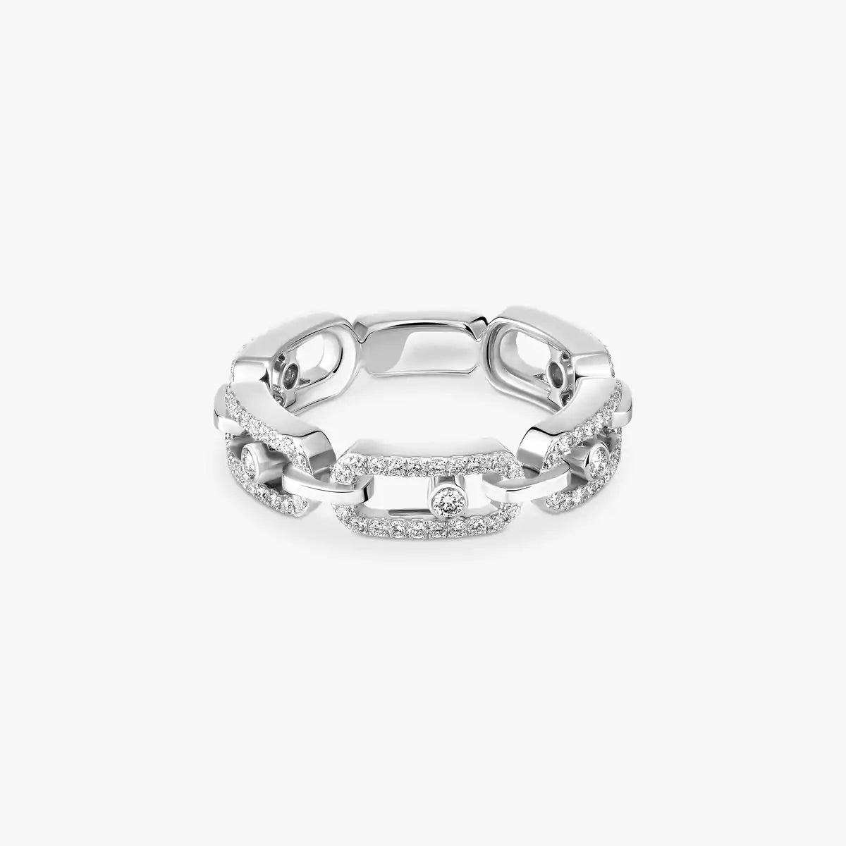 [NOBLE AURA]Move Link Pave_-Set Diamond Ring in Gold