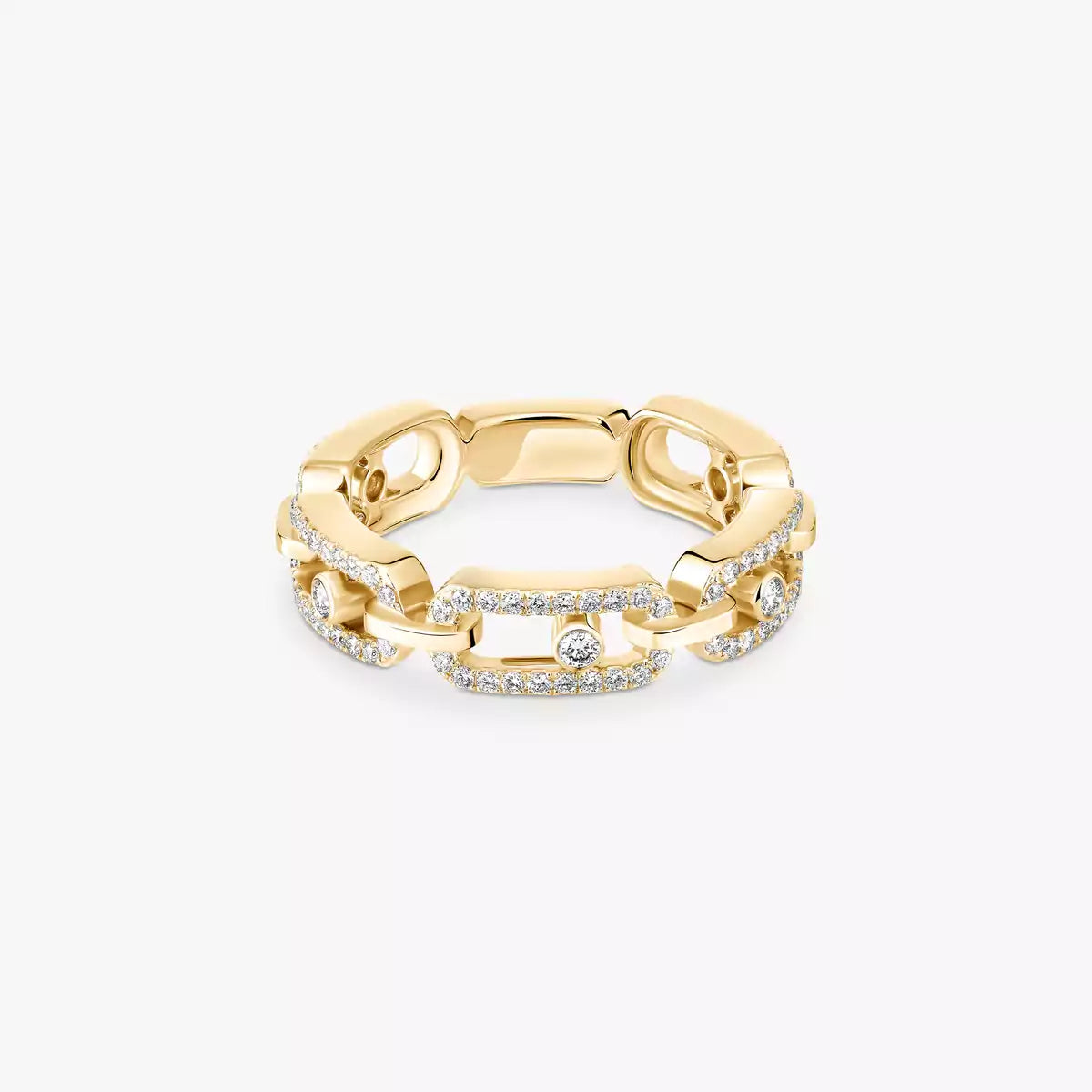 [NOBLE AURA]Move Link Pave_-Set Diamond Ring in Gold