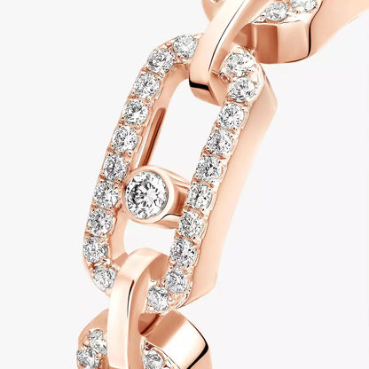 [NOBLE AURA]Move Link Pave_-Set Diamond Ring in Gold