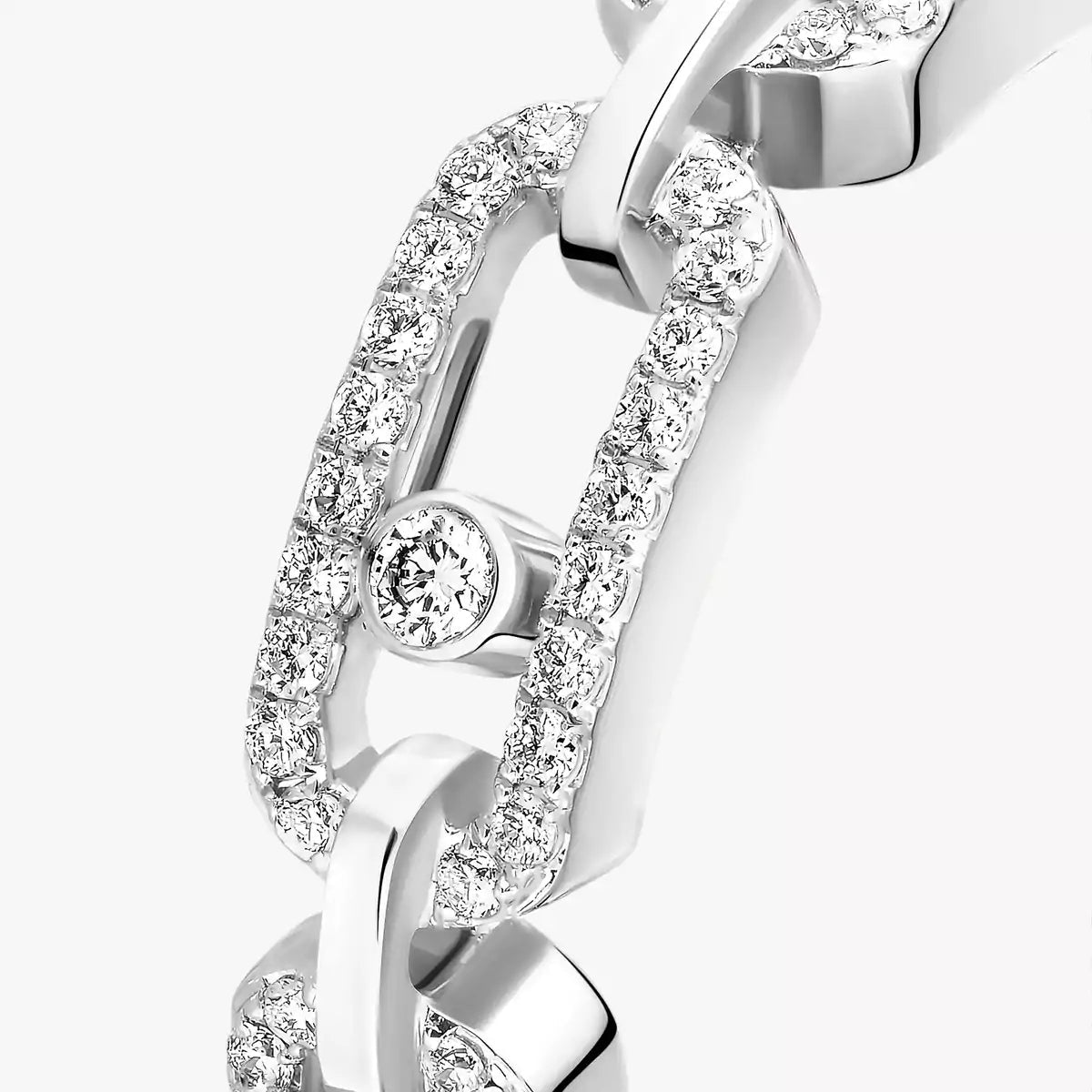 [NOBLE AURA]Move Link Pave_-Set Diamond Ring in Gold