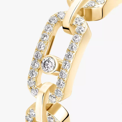 [NOBLE AURA]Move Link Pave_-Set Diamond Ring in Gold