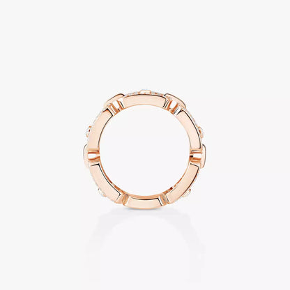 [NOBLE AURA]Move Link Pave_-Set Diamond Ring in Gold