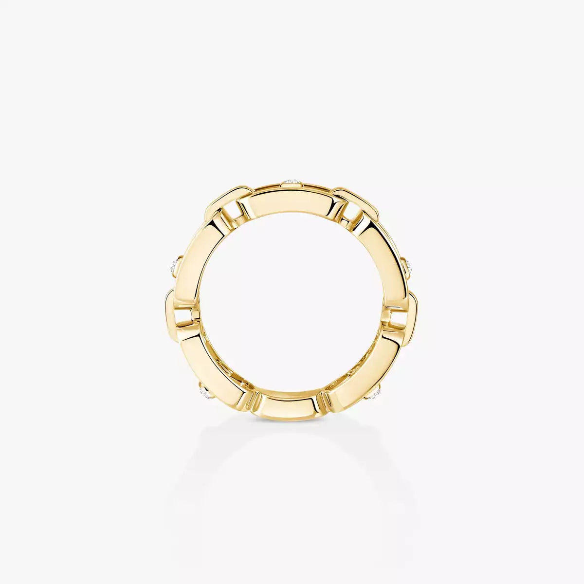 [NOBLE AURA]Move Link Pave_-Set Diamond Ring in Gold