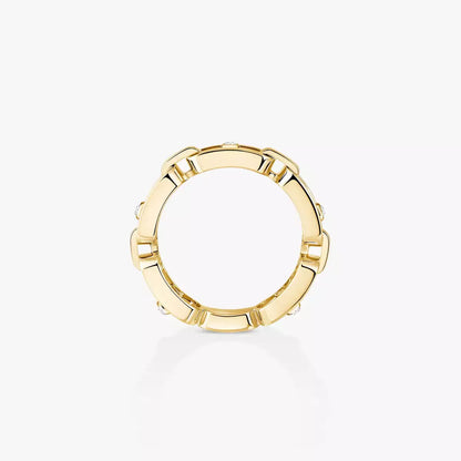 [NOBLE AURA]Move Link Pave_-Set Diamond Ring in Gold