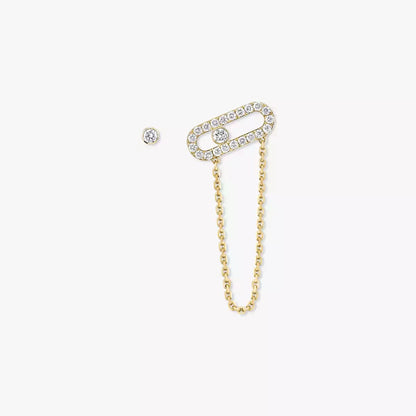 [NOBLE AURA]Move Uno Diamond Earrings