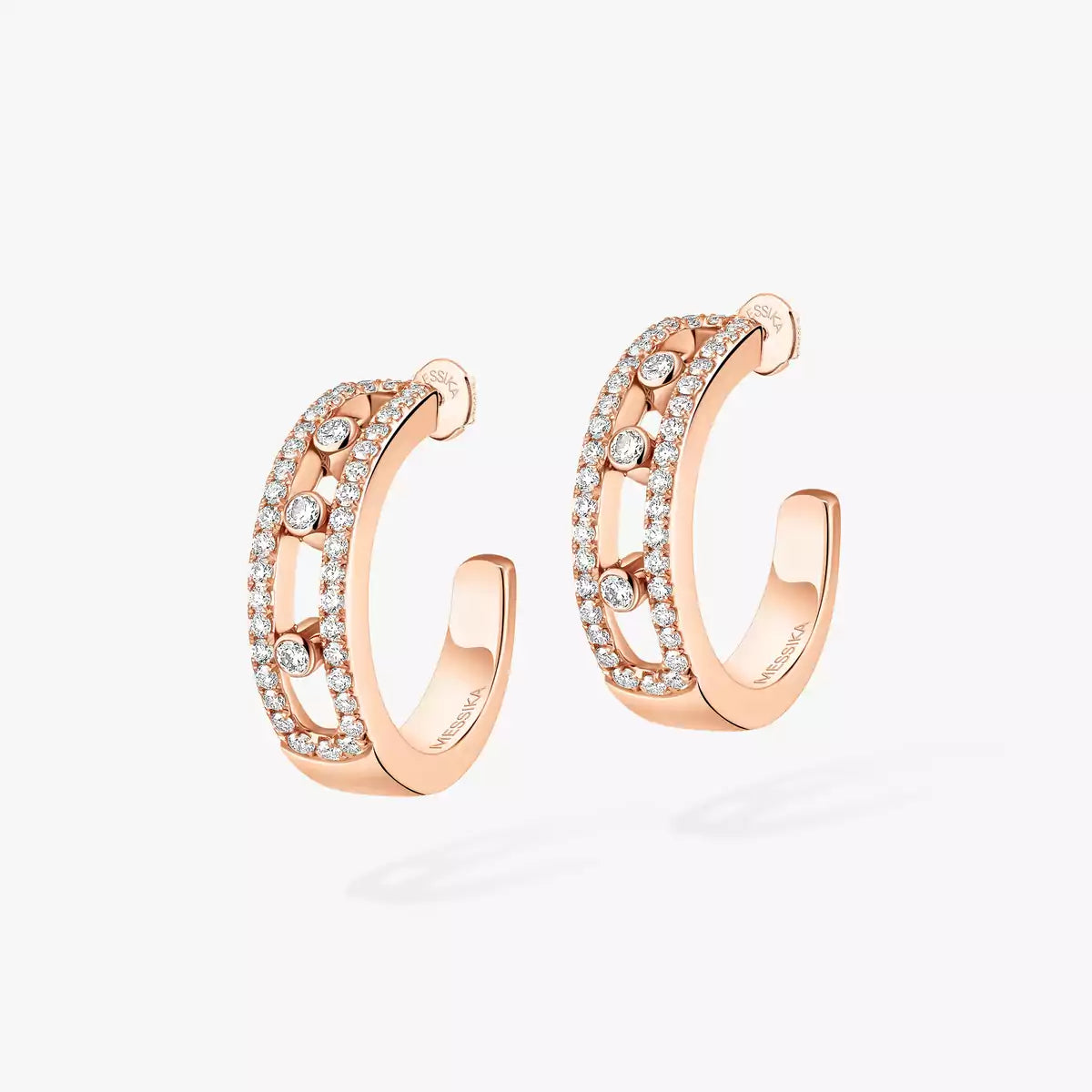 [NOBLE AURA]Diamond Pave_ Hoop Earrings Move