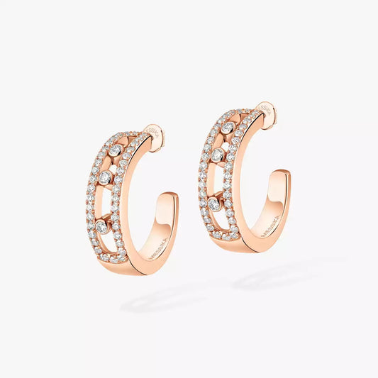 [NOBLE AURA]Diamond Pave_ Hoop Earrings Move