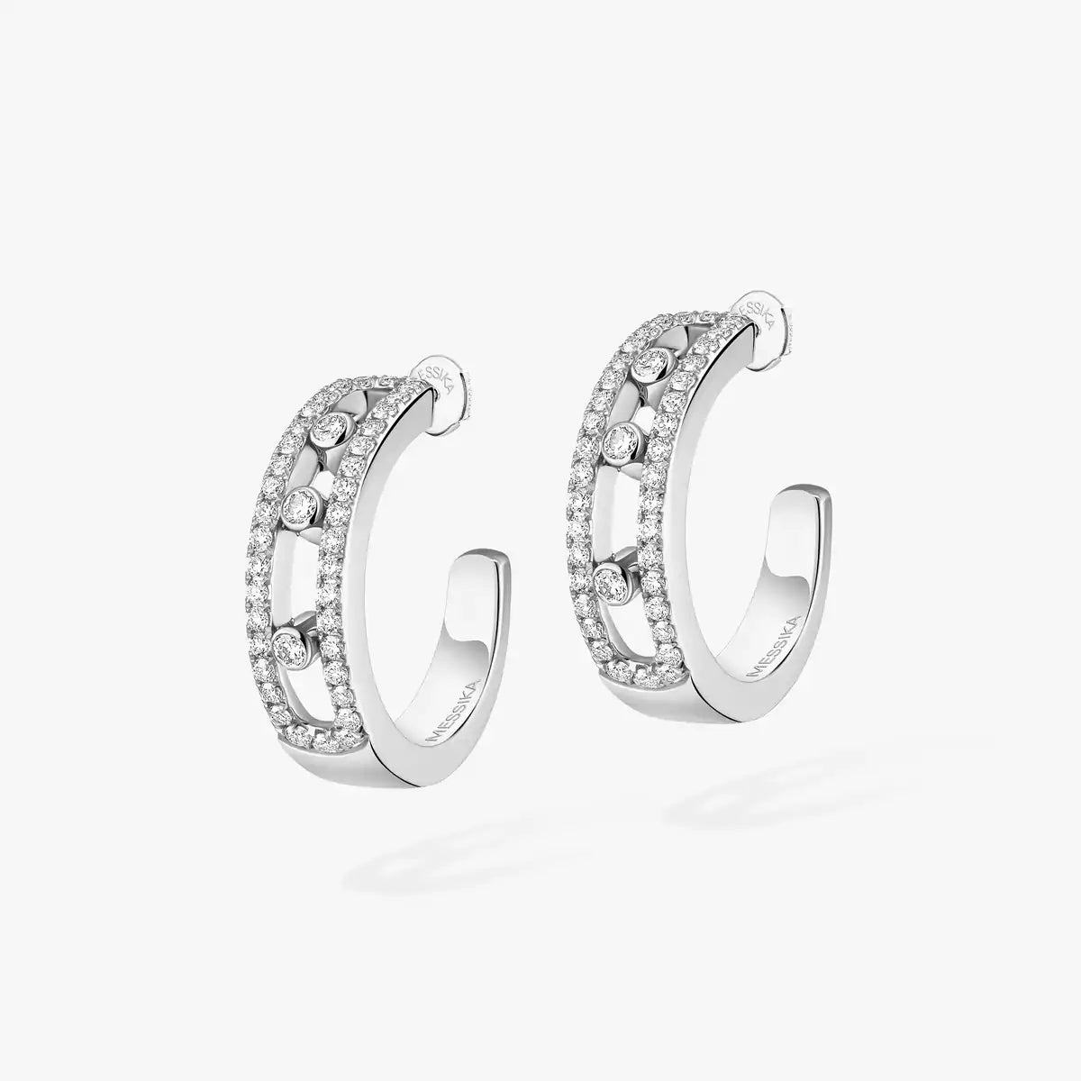 [NOBLE AURA]Diamond Pave_ Hoop Earrings Move