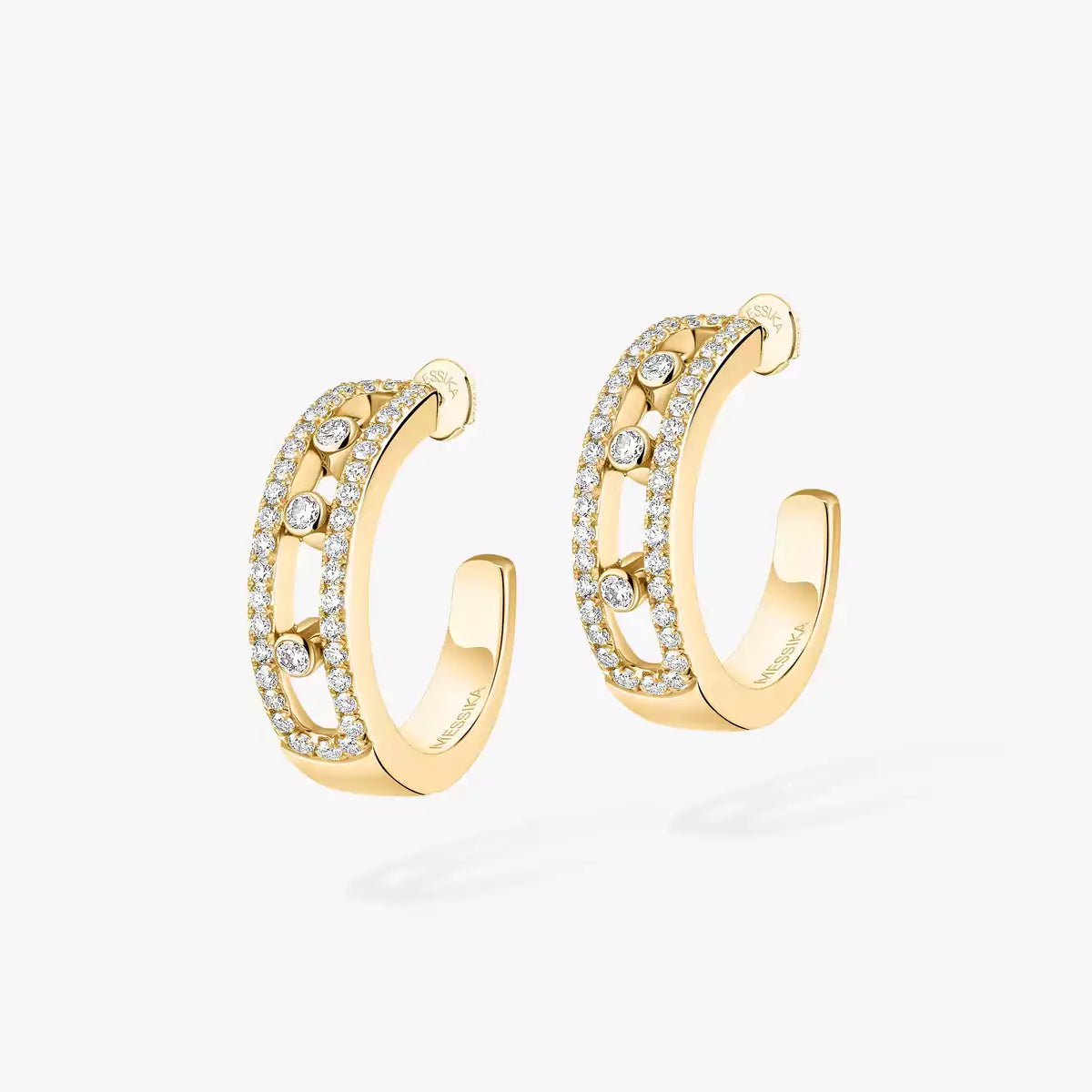 [NOBLE AURA]Diamond Pave_ Hoop Earrings Move