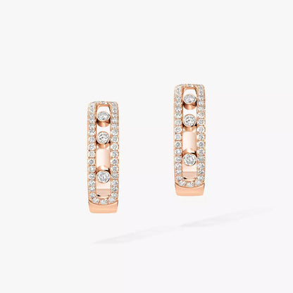 [NOBLE AURA]Diamond Pave_ Hoop Earrings Move