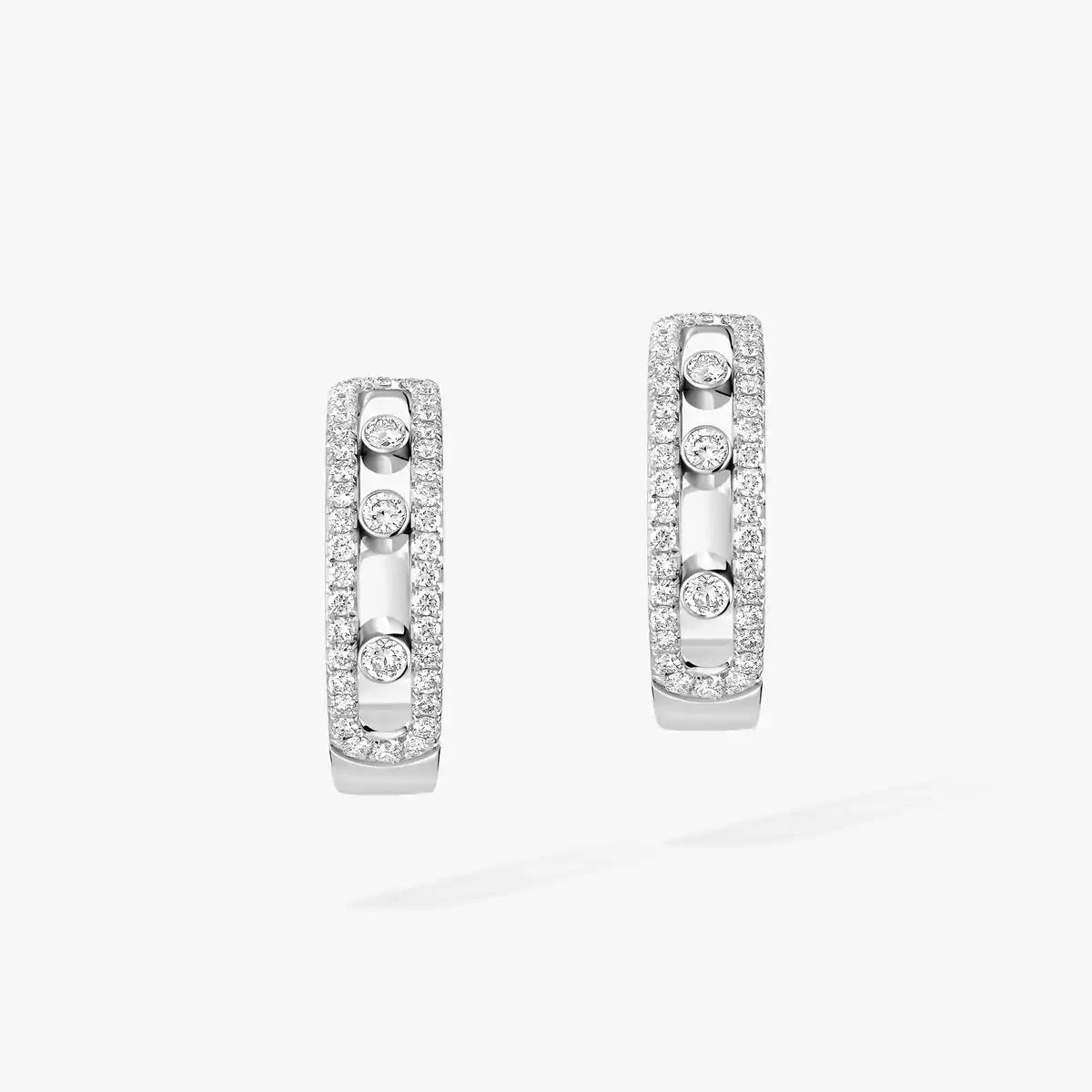 [NOBLE AURA]Diamond Pave_ Hoop Earrings Move