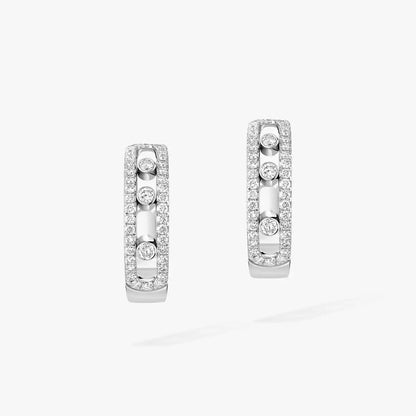 [NOBLE AURA]Diamond Pave_ Hoop Earrings Move