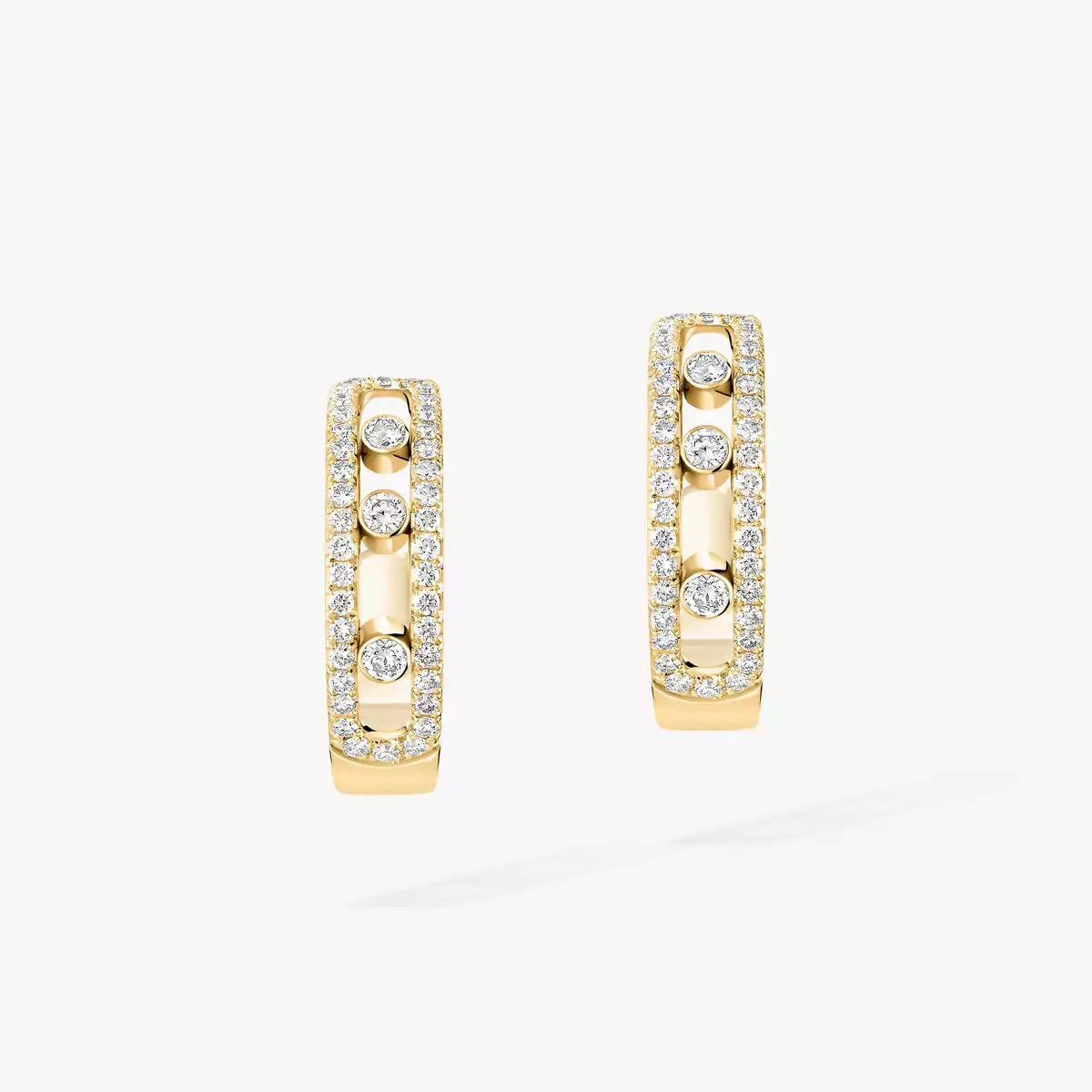 [NOBLE AURA]Diamond Pave_ Hoop Earrings Move