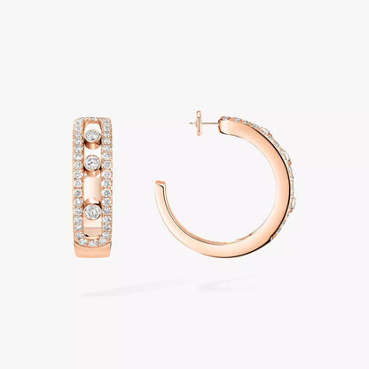 [NOBLE AURA]Diamond Pave_ Hoop Earrings Move